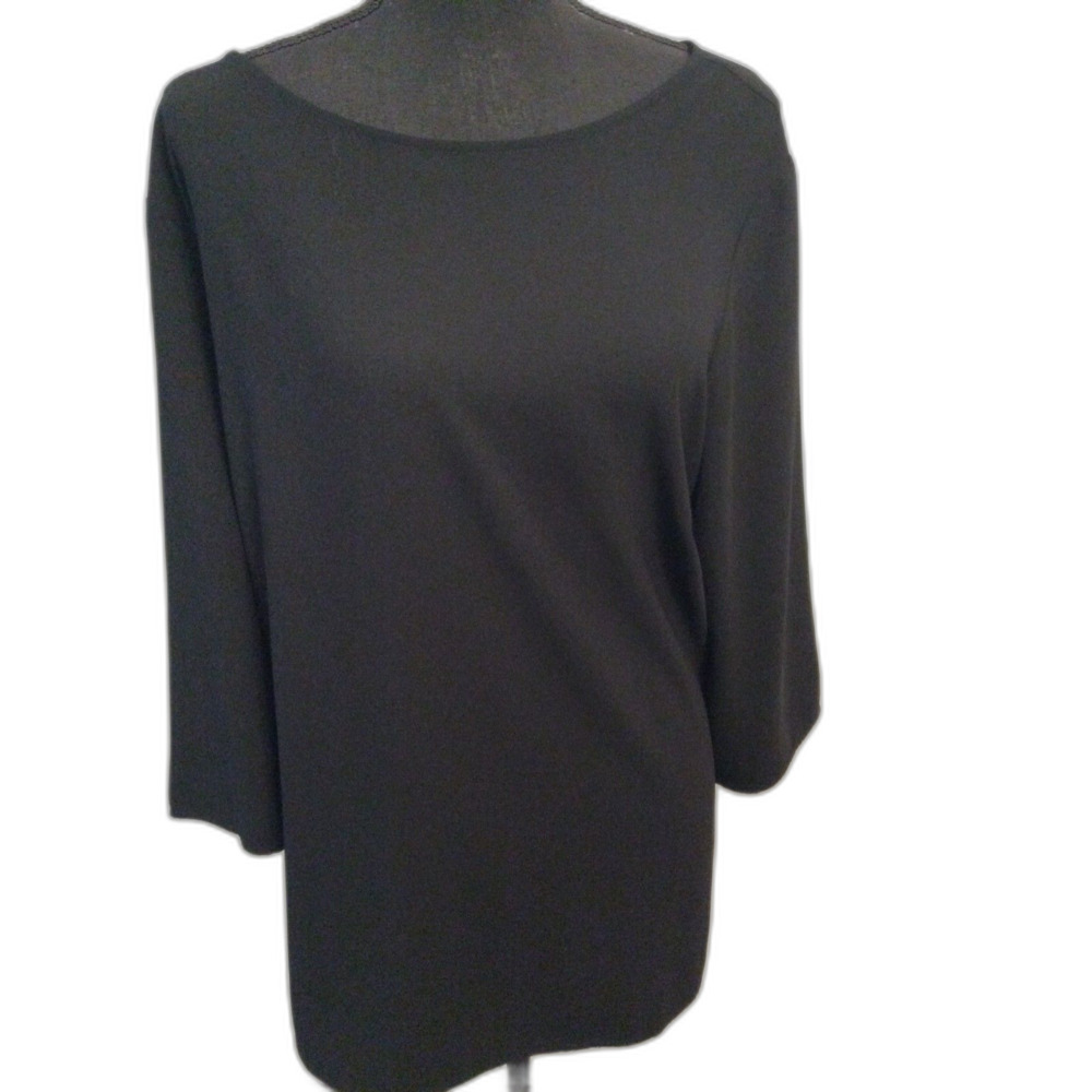 Talbots Black Plus size 2X Blouse Top Women's Tie Back